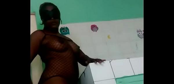  honey african mommy plying with her toy